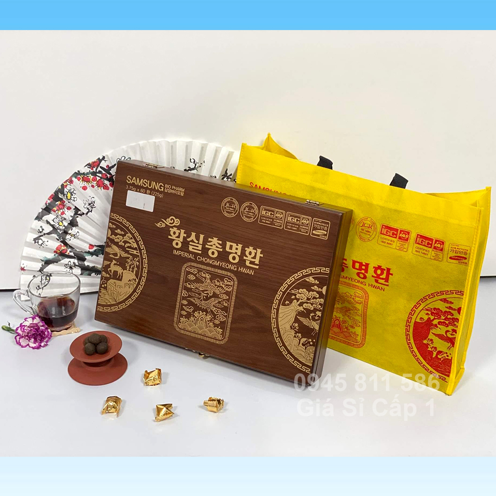 An Cung Hoạt Huyết Hoàng Gia Imperial Chongmyeong Hwan 60 viên x 3,75g An Cung Hoạt Huyết Hoàng Gia Hộp Gỗ 60 Viên Hàn Quốc - Bô? Na~o Thông Mạch 10