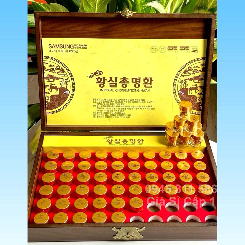 An Cung Hoạt Huyết Hoàng Gia Imperial Chongmyeong Hwan 60 viên x 3,75g An Cung Hoạt Huyết Hoàng Gia Hộp Gỗ 60 Viên Hàn Quốc - Bô? Na~o Thông Mạch 6