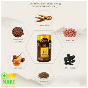 Cao Hồng Sâm Đông Trùng Hạ Thảo 365 Hàn Quốc hộp 4 lọ * 240g - Bô? Cơ Thể - Bô? Huyết Khí Thâ.n 19
